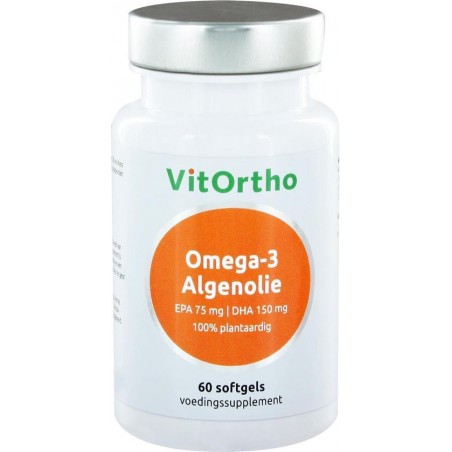 Omega-3 Algenolie - EPA 75 mg | DHA 150 mg (60 softgels) - VitOrtho