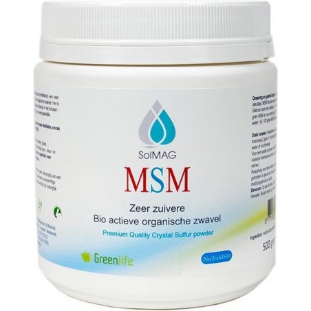 SoLMAG MSM Poeder 500 g | Voert afvalstoffen uit het lichaam af | Zuiverend effect | Ook voor Paard en Pony