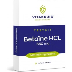 Vitatkruid Testkit Betaine HCL 650 mg & pepsine 160 mg - 10 tabletten