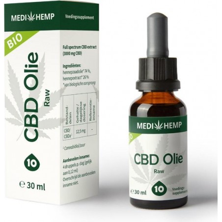 MediHemp CBD olie raw - 10% - 30ml
