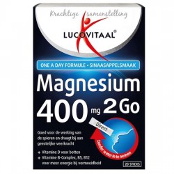 Lucovitaal Magnesium 400 mg 2Go Voedingssupplement - 20 sticks