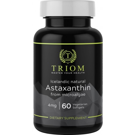 TRIOM Astaxanthine - 4mg 60 Vegan capsules - 100% Natuurlijk - Inclusief gratis pillbox vanaf 2 stuks