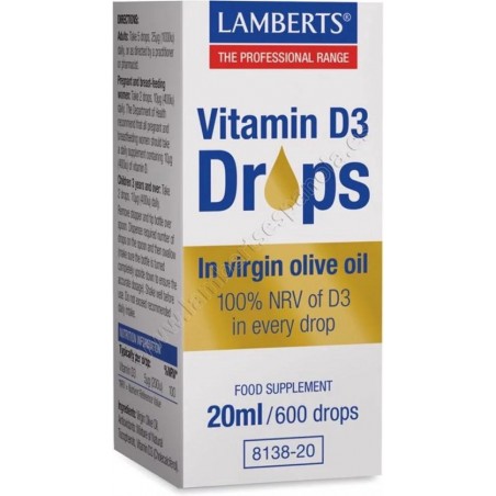 Lamberts - Vitamine D3 druppels 20 milliliter