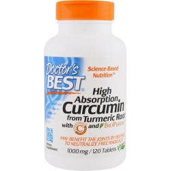 Hoge absorptie Kurkuma met C3 Complex en BioPerine, 1,000 mg, 120 tabletten