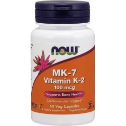 MK-7 Vitamin K-2, 100mcg, 60 veg.-capsules, Now Foods