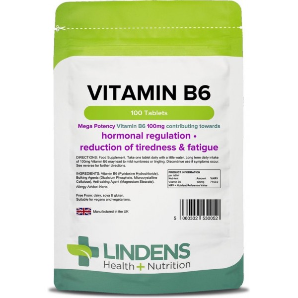 Lindens - Vitamine B6 Pyridoxine 100 mg - 100 tabletten
