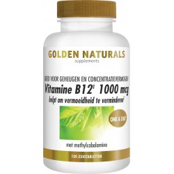 Golden Naturals Vitamine B12 1000 mcg (100 vegetarische zuigtabletten)