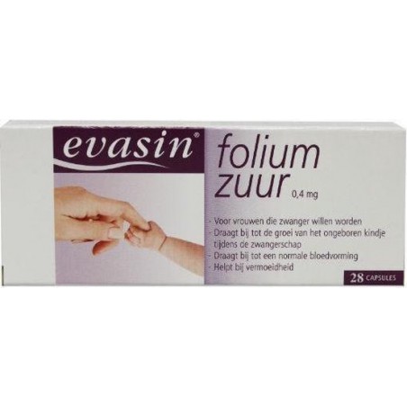 Evasin Foliumzuur - 28 Capsules  - Vitaminen