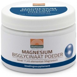 Mattisson / Magnesium Bisglycinaat Poeder Powder – 11,4% elementair Magnesium - 200 gram