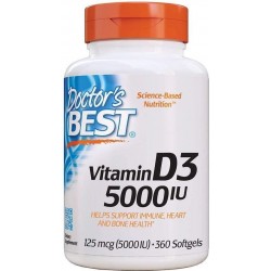 Vitamine D-3, 5000 IE, 360,softgels, Doctor's Best