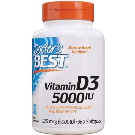 Vitamine D-3, 5000 IE, 360,softgels, Doctor's Best