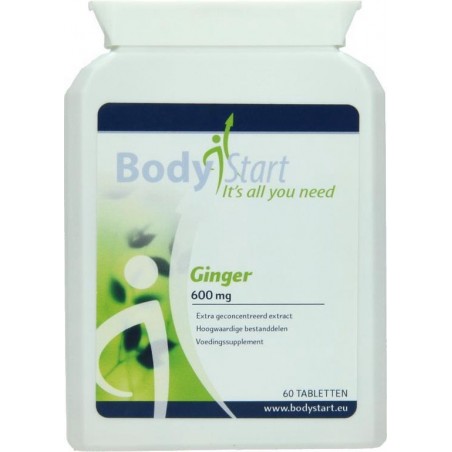 BodyStart Gember Extract | Extra geconcentreerd extract | Voor een goede spijsvertering | 60 Tabletten