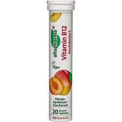Mivolis Vitamine B12 bruistabletten met een mango- abrikoos smaak (20 stuks)