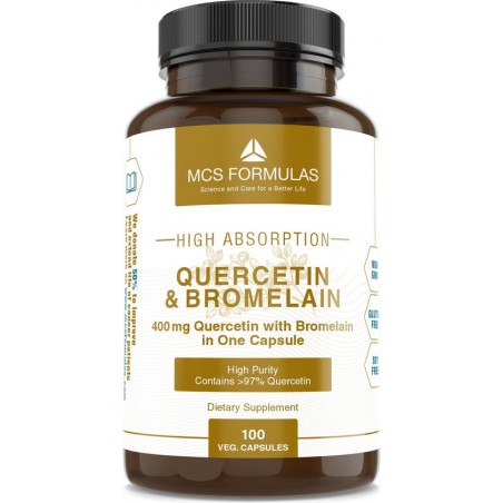 Quercetin & Bromelain, 400 mg, 100 Vegetarian caps (Quality, Purity & We Donate 50%)