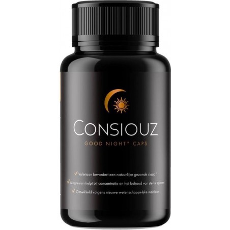 Consiouz Goodnight Caps ® - Beter slapen - Slaap - Supplementen - Magnesium Tauraat - Melatonine - 100% natuurlijk