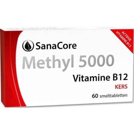 SanaCore Methyl 5000 - Actieve Vitamine B12 - 60 zuigtabletten - Methylcobalamine