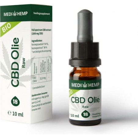 Medihemp CBD olie raw - 18% - 10ml
