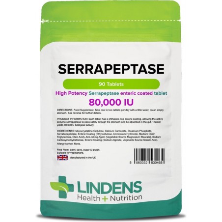 Lindens - Serrapeptase 80.000 IE - 90 tabletten