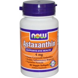 Astaxanthine, 4 mg, 60 vegetarische softgels, Now Foods