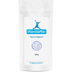 VitamineMan Magnesium Bisglycinaat 500 mg ★ Voor Spieren ★ Botten ★ Zenuwstelsel ★ Ontspanning ★ 90 capsules ★ Supplement