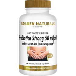 Golden Naturals Probiotica Strong 50 miljard (90 veganistische maagsapresistente capsules)