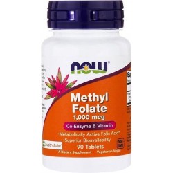 Methyl Folate- 1.000 mcg (90 tablets) - Now Foods