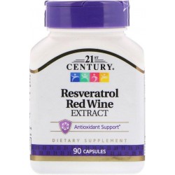 Resveratrol Red Wine extract, 200 mg, 90 capsules, 21st Century