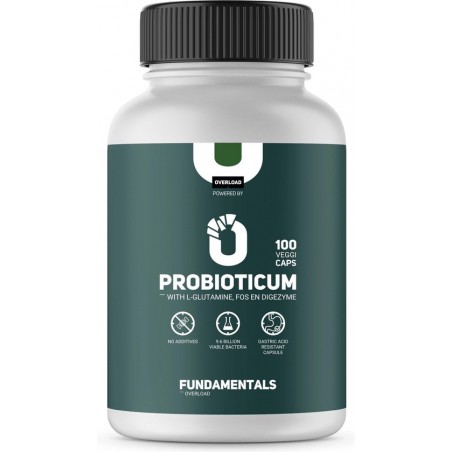 Fundamentals Probioticum - With L-Glutamine, FOS & Digezyme - 100 Veggi Caps