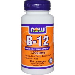 Vitamine B-12, 1000 mcg, 250 zuigtabletten, Now Foods