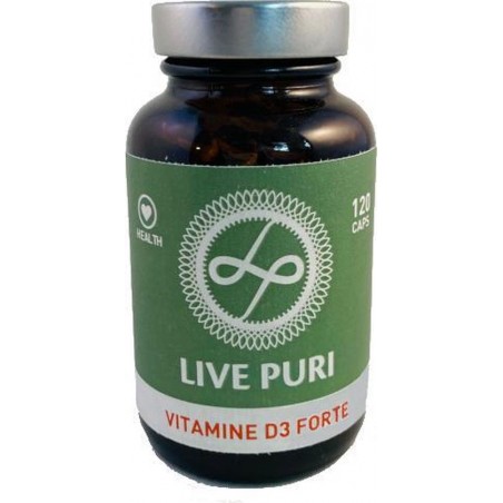 Live Puri Vitamine D3 Forte 75 µm -  3000 IU  - 120 capsules - 4 maanden voorraad