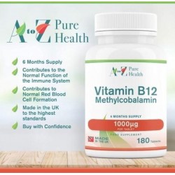 Vitamine B12 1000 mcg, 180 Tabletten | AtoZ Pure Health | Biotheek.com