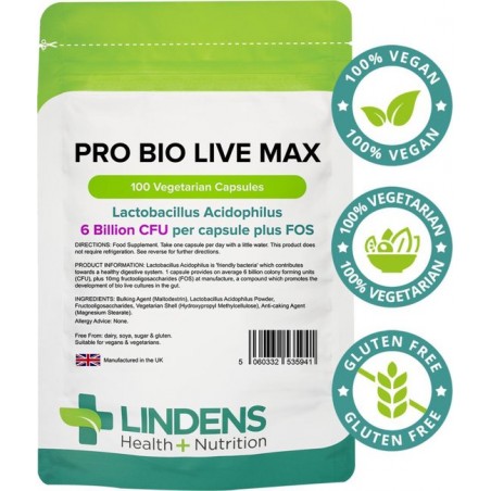Lindens - Probiotica voor een gezonde spijsvertering - 100 capsules