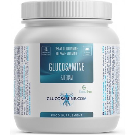 Glucosamine.com - Glucosaminepoeder - 100% plantaardig - geschikt voor vegetariërs en veganisten - 370 gram