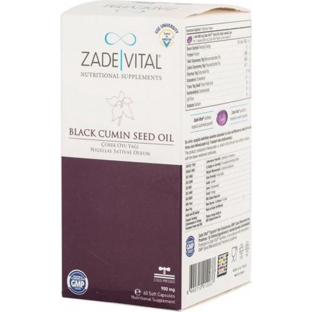 Zade Vital zwarte komijnzaadolie 'black cumin seed oil' -60 Softgel capsules-