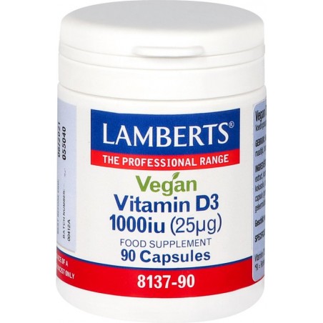 Lamberts - Vitamine D3 1000 IE (25 mcg) Vegan - 90 capsules