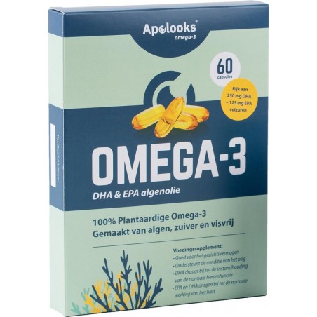Apolooks® Omega-3 algenolie | EPA&DHA| DHA voor de ogen – 60 capsules – vegan