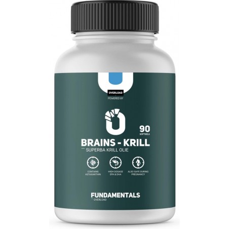 Fundamentals Brains Krill Olie - Zuiver - Omega 3 vetzuren - Visolie - 90 softgels