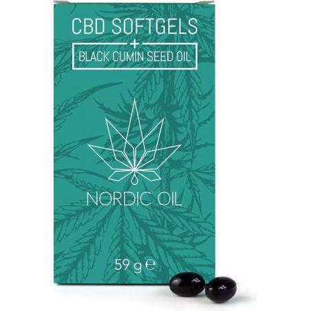 CBD Capsules 4% + zwarte komijnzaadolie van Nordic Oil © - Nigella sativa  - Full Spectrum
