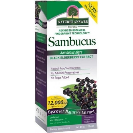 Natures Answer Voedingssupplementen Sambucus, Black Elder Berry (vlierbessen) Extract (120 ml) - Nature's Answer