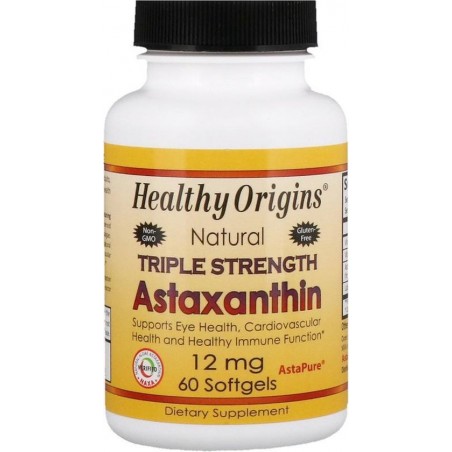 Healthy Origins Astaxanthine - 12 mg 60 softgels