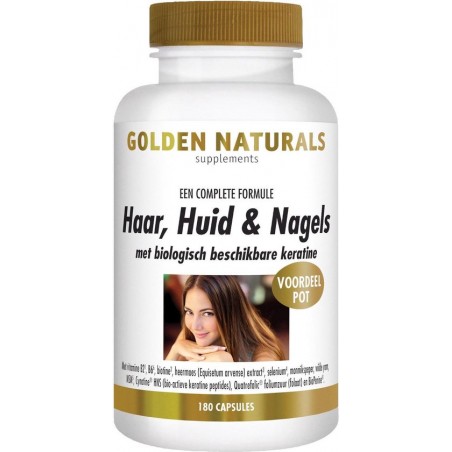 Golden Naturals Haar, Huid & Nagels (180 vegetarische capsules)