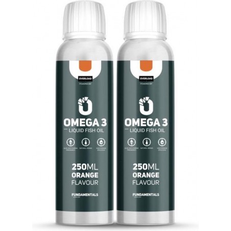 Fundamentals Vloeibare Visolie Omega 3 - Orange - 2x 250 ML - Hoge EPA - Hoge DHA