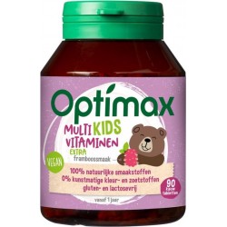 Optimax Multivitaminen Kids Extra Framboos - Voedingssupplement - 90 Kauwtabletten