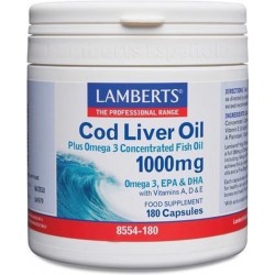 Lamberts Levertraanolie 1000 mg - 180 Capsules - Visolie - Voedingssupplement