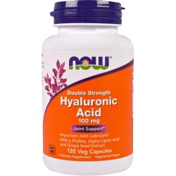Hyaluronzuur, dubbele sterkte, 100 mg, 120 veg.caps, Now Foods