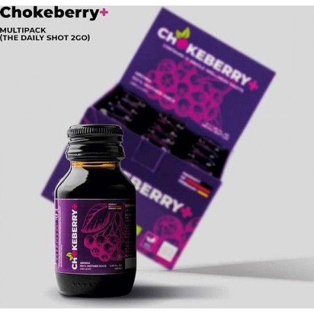 ❤ ❤  ChokeBerry+®  Antioxidant+. 12 x 50ml Shot Multipack Het dagelijkse shot 2Go. 100% biologisch aronia melanocarpa sap