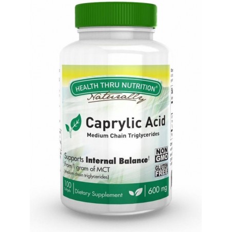 Caprylic Acid 600 mg (non-GMO) (100 Softgels) - Health Thru Nutrition