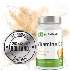 Vitamine D3 - 25mcg - 200 gelcapsules van Supreme Nutrition