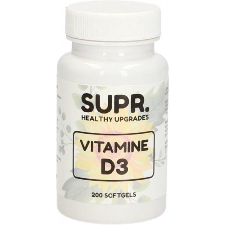 SUPR Vitamine D3 softgels | 200 capsules voor dagelijks gebruik