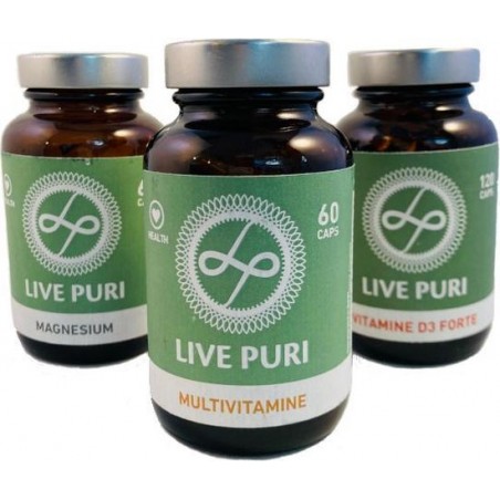 Live Puri Vitamine voordeelpakket - Multivitamine - Magnesium - Vitamine D3 Forte 3000 IU